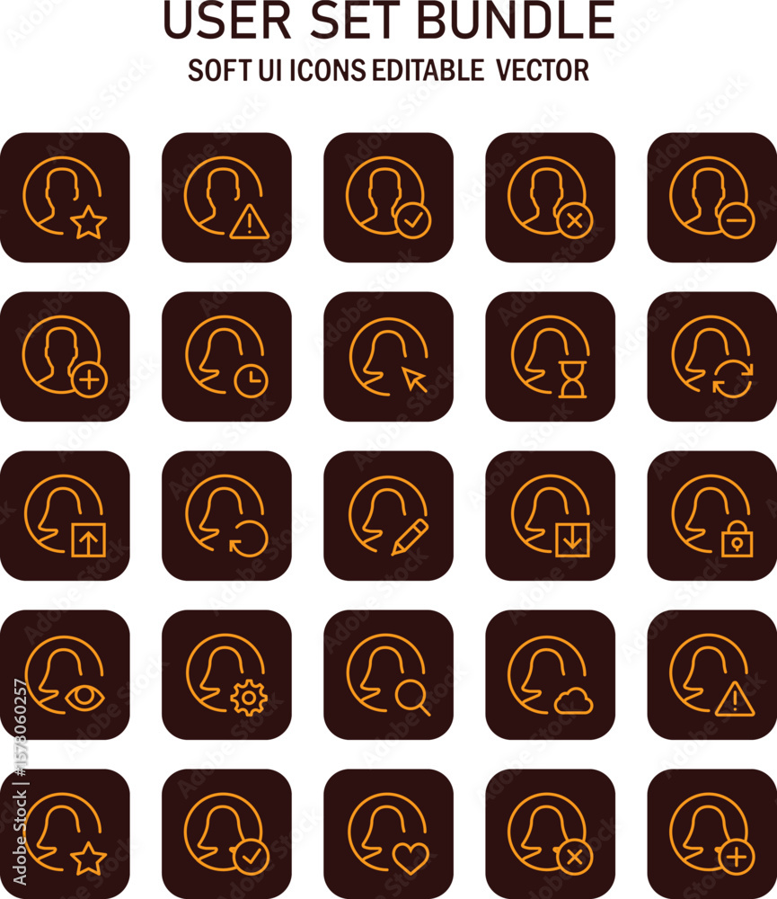 Poster Aesthetically designed user interface icon set with various profile modifications emphasizing modern digital
