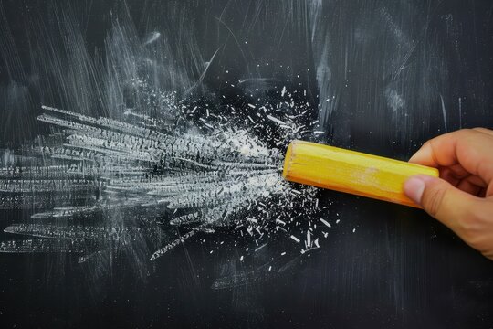 chalkboard eraser clearing away negative thoughts positivity