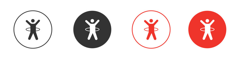 People Hula hop icon pack. Clipart Vector design