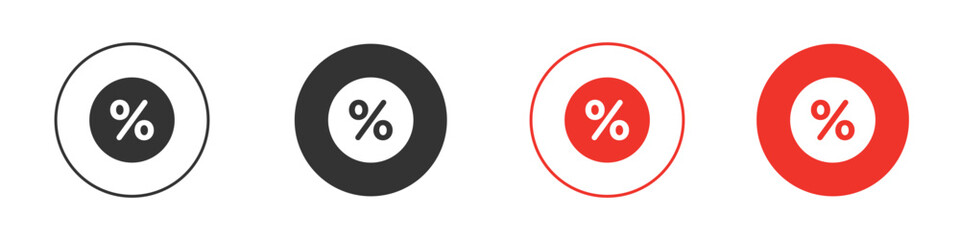 Percent icon pack. Clipart Vector design