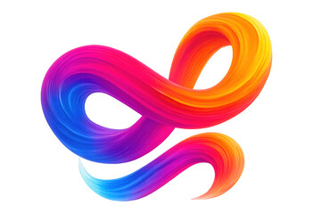 Infinity symbol created through bold, sweeping brush stroke, symbolizing continuous flow and limitless potential against transparent backdrop