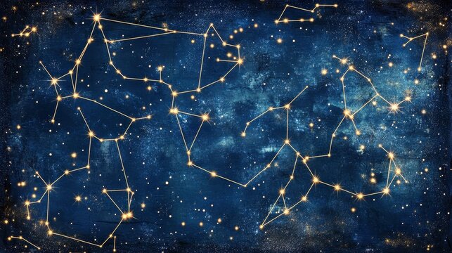 celestial constellation map with glowing star nodes