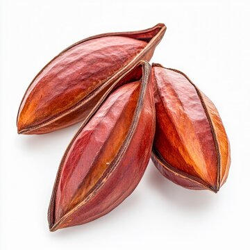 cerbera manghas suicide tree seeds closeup of large smooth seeds with a reddishbrown hue isolated on white transparent background