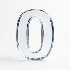 Obraz premium Number Zero Sign Silver Metallic Modern Decor