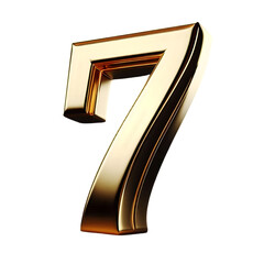 3d golden font letter 7