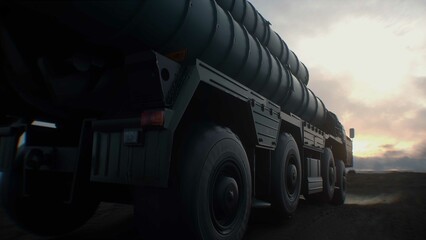 Russian air defense system. Military base.3d rendering.