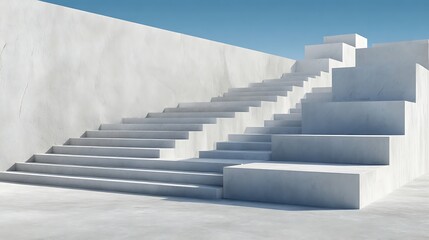 White Steps Leading to Blue Sky