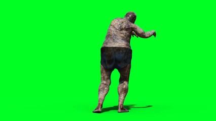 Zombie green screen . 3d rendering.