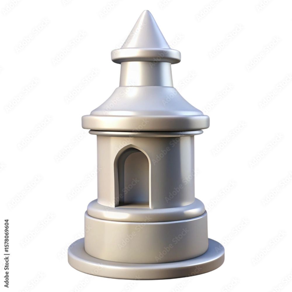 Fototapete 3d rendered architectural element in light grey with a black background