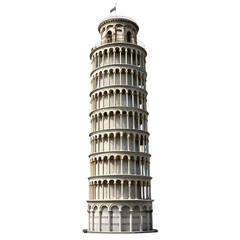 Highest tower isolated on white background