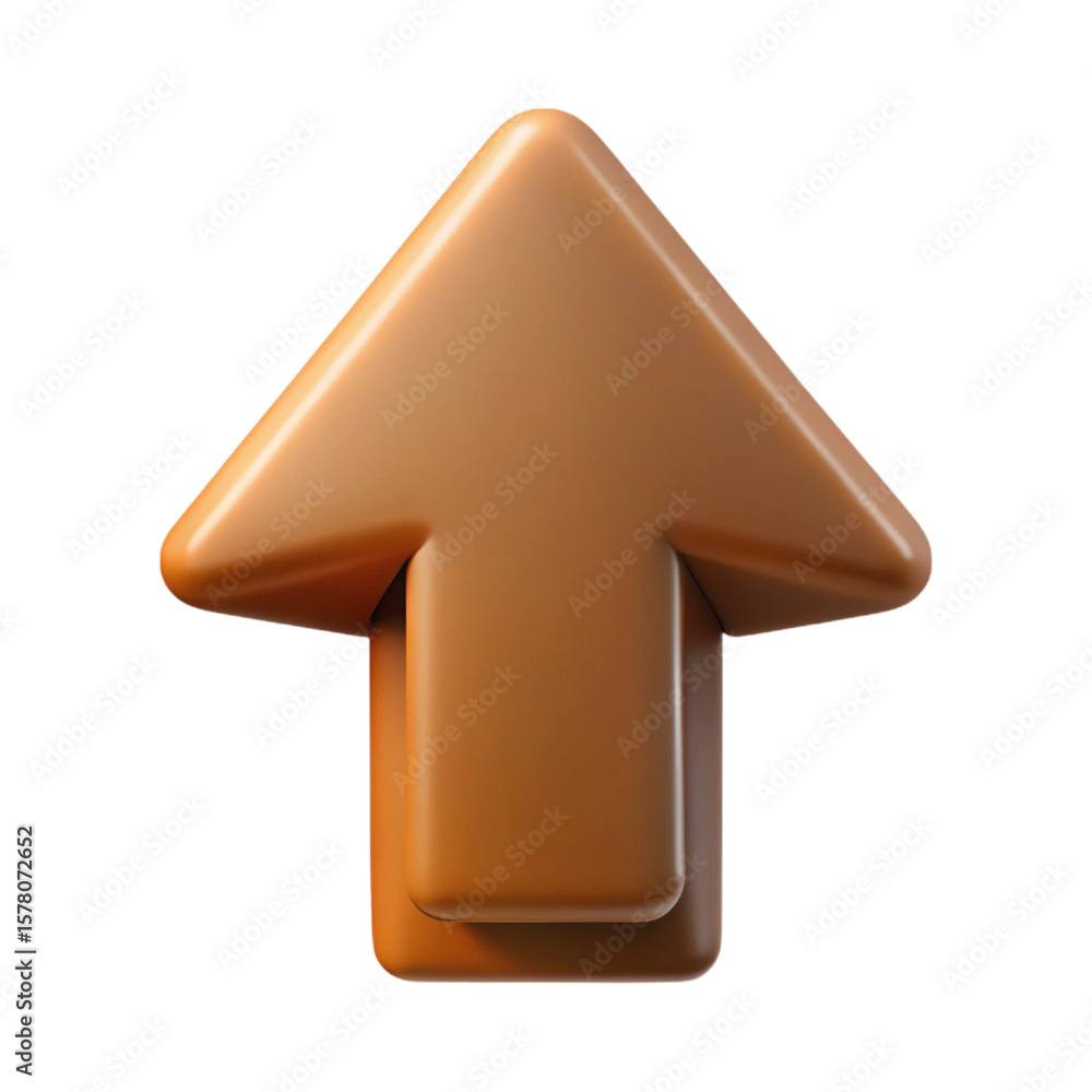 Fototapete 3d rendered upward arrow symbol against a black background ideal for web design or icons