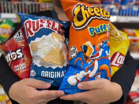 May 2025, SM San Jose del Monte, Bulacan, Philippines: Frito Lay Chips, Ruffles, Cheetos, Lays, Doritos
