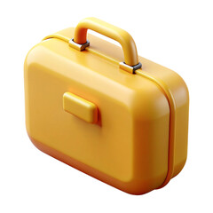A vibrant yellow briefcase with a modern design isolated on a black background