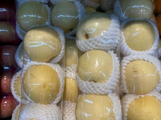 pear fruits in the supermarket