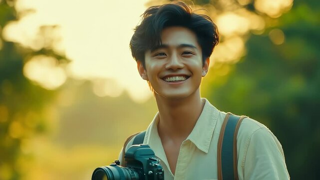 Sunny Youth Photographer with Bright Smile