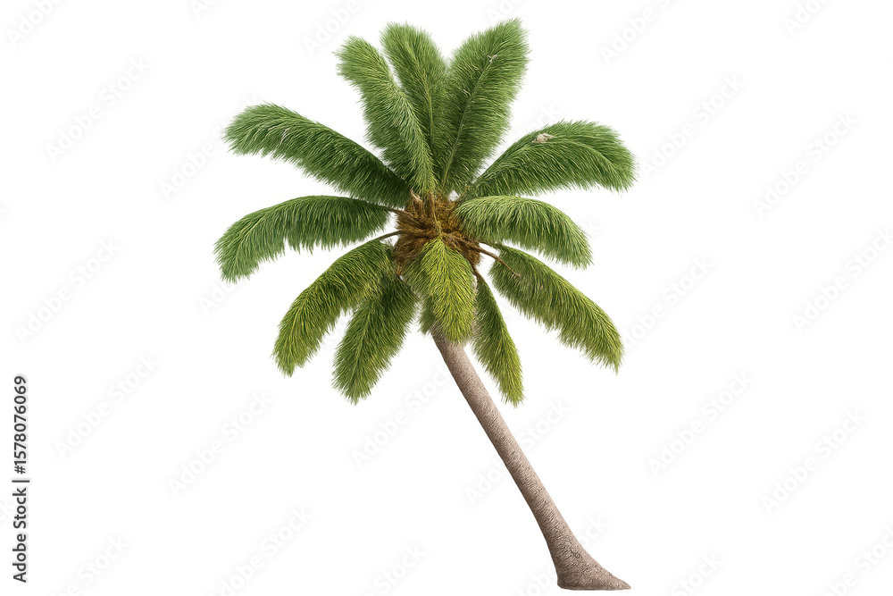Fototapete photorealistic 3d rendering of a single palm tree isolated on a transparent background, perfect for 