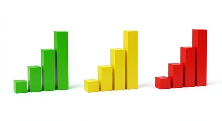 Fototapeta premium Colorful Bar Graphs Showing Growth in Business Data