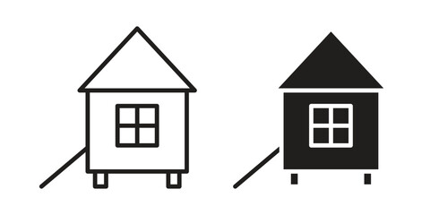 Chicken coop icon vector design, perfect for website ui designs © Xevier