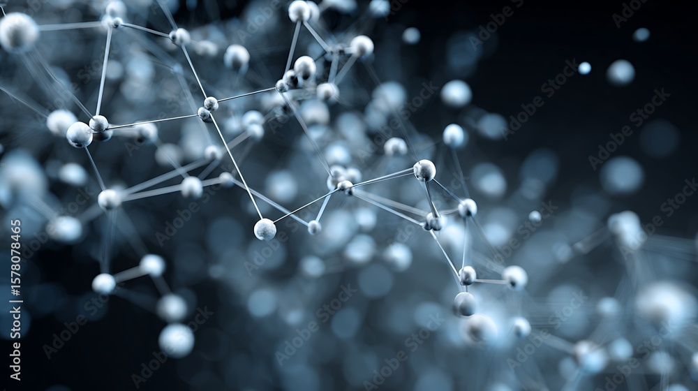 Poster abstract network structure with connected spheres