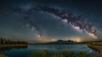 natural scenery background, blue sky mountains, beaches, lakes, forests, beautiful waterfalls