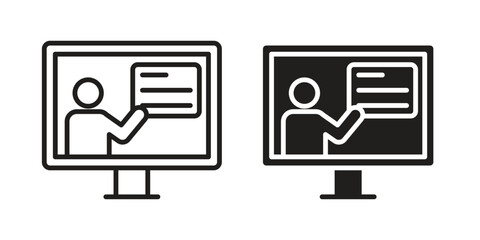 Fototapeta premium Online course icon vector design, perfect for website ui designs