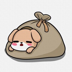 Cute Bear Sleeping in Cozy Sack 