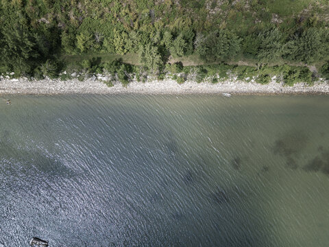 Aerial view of Lake Champlain.