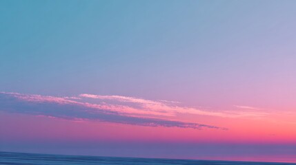 Pink and Blue Sky with Clouds