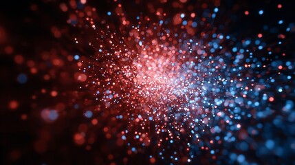 Abstract Particle Explosion Red and Blue Lights