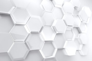 Fototapeta premium White Hexagon Geometric Pattern Background