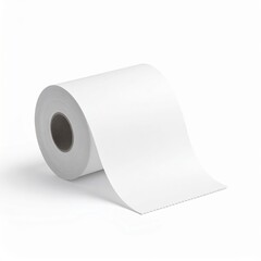 Fresh Roll of White Paper, Ready for Receipts and Printing.