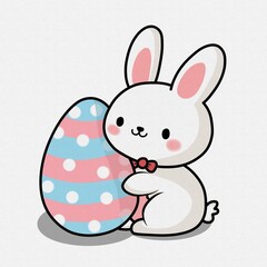 easter bunny with easter eggs