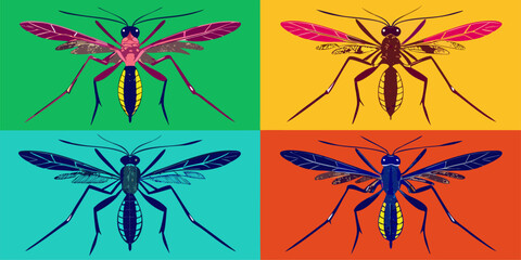 Mosquito pattern illustration as support for design ideas

