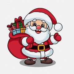 Cute Christmas Santa Characters Illustration 