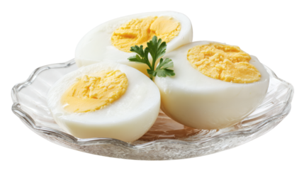 Boiled eggs transparent png isolated on tranparent background 