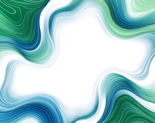 Abstract Blue And Green Swirling Waves Background