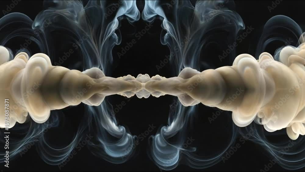 Poster abstract smoke art: intricate patterns and delicate wisps of smoke dance against a dark backdrop, cr