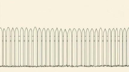 Simple line drawing of a picket fence