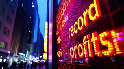 Night city stock board