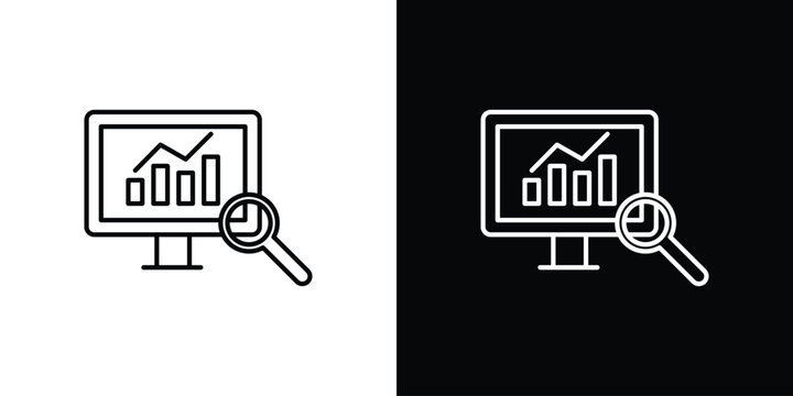 Data Analysing icon illustration symbol or logo collection.