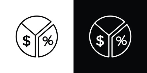 Dividend yield icon illustration symbol or logo collection.