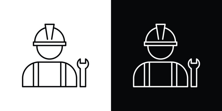 Engineer icon illustration symbol or logo collection.
