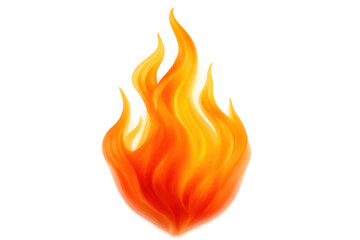 Bright burning fire flames effect on transparent background, perfect for creative projects related to heat, energy, and danger