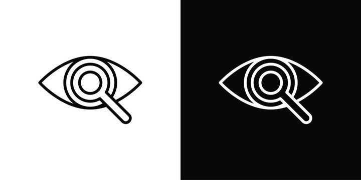 Investigation icon illustration symbol or logo collection.