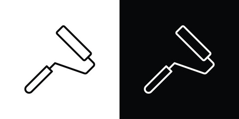 Paint roller icon illustration symbol or logo collection.