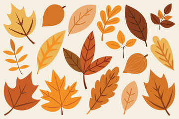 Autumn Leaves Collection Fall Foliage Graphic Design Elements