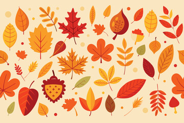 Autumn Leaves Collection Fall Foliage Design Elements