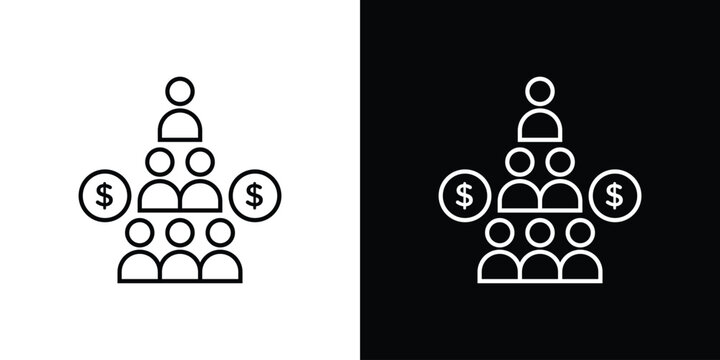 Ponzi scheme icon illustration symbol or logo collection.