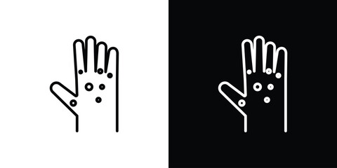 Fototapeta premium Rash hand icon illustration symbol or logo collection.