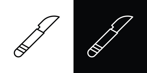 Scalpel icon illustration symbol or logo collection.